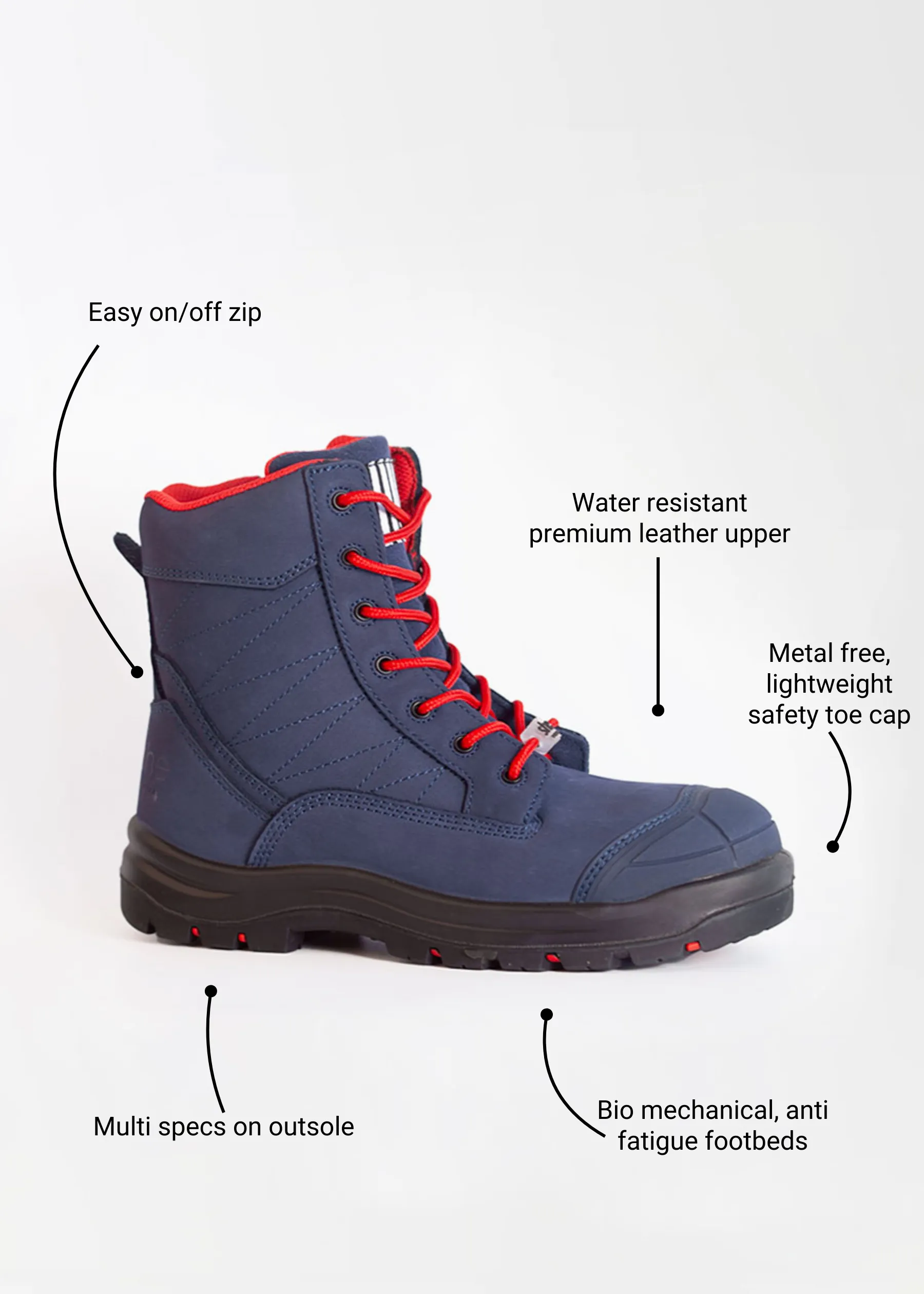 Achieves: womens limited edition safety boots (zip)