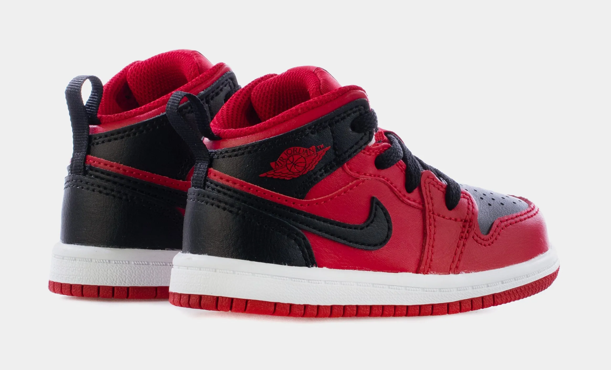 Air Jordan 1 Mid Infant Toddler Lifestyle Shoes (Red/Black)