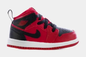 Air Jordan 1 Mid Infant Toddler Lifestyle Shoes (Red/Black)