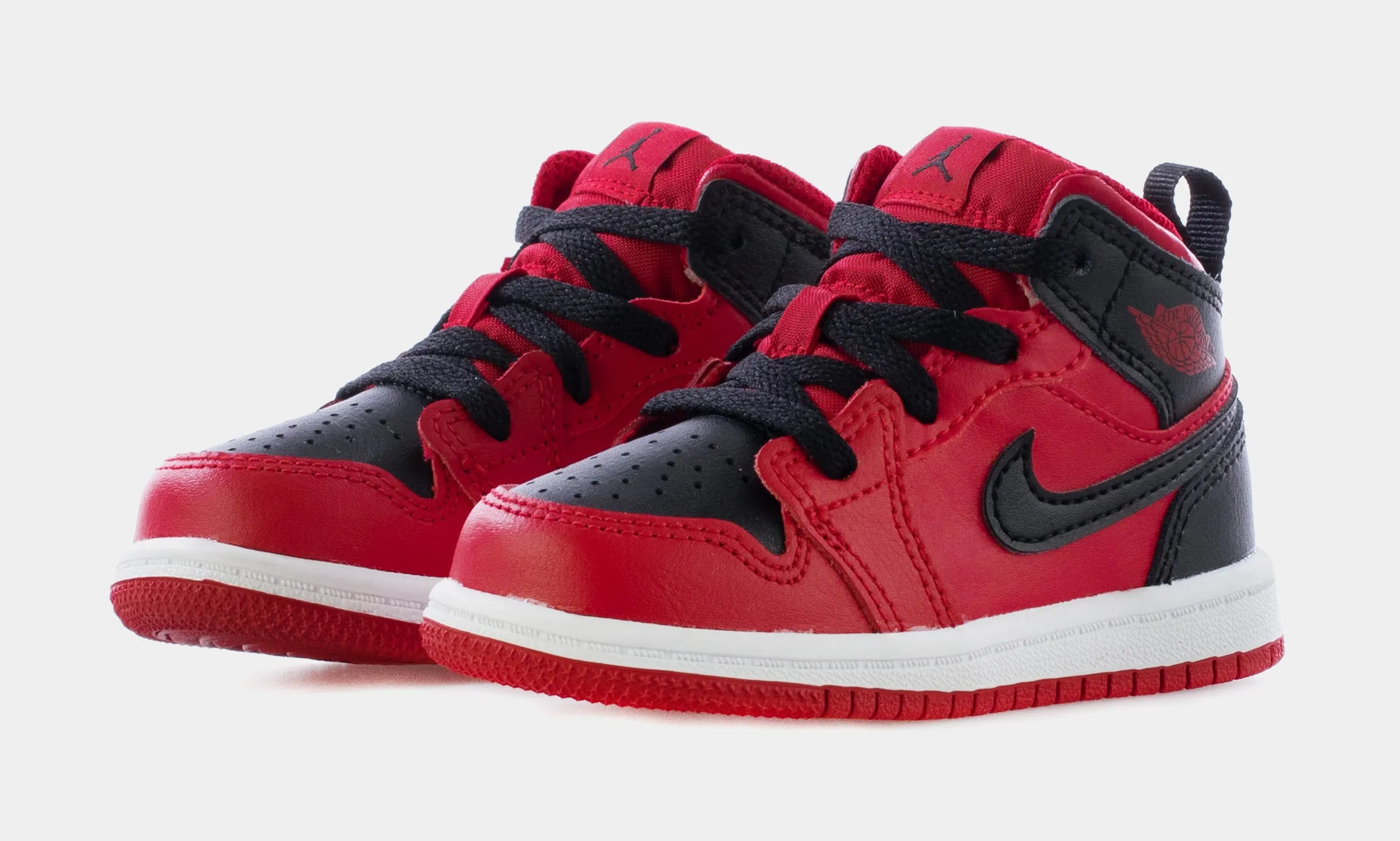 Air Jordan 1 Mid Infant Toddler Lifestyle Shoes (Red/Black)