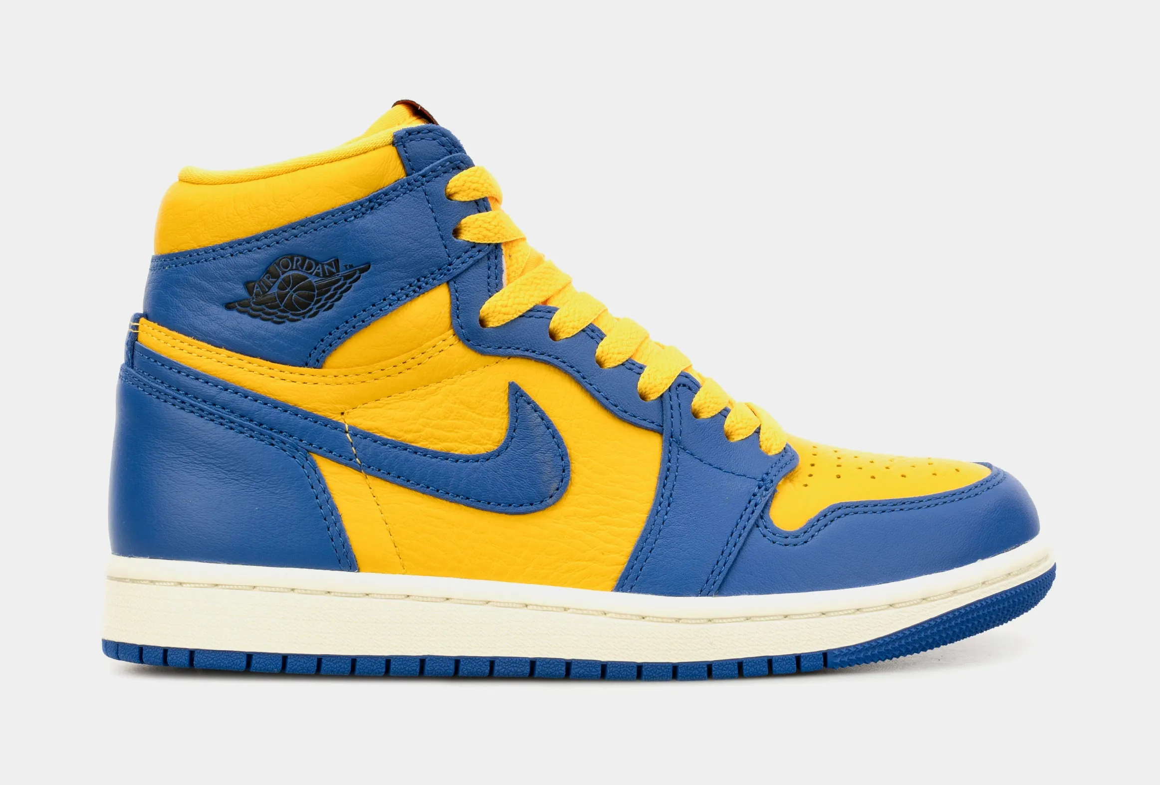 Air Jordan 1 Retro High OG Reverse Laney Womens Lifestyle Shoes (Yellow/Blue)