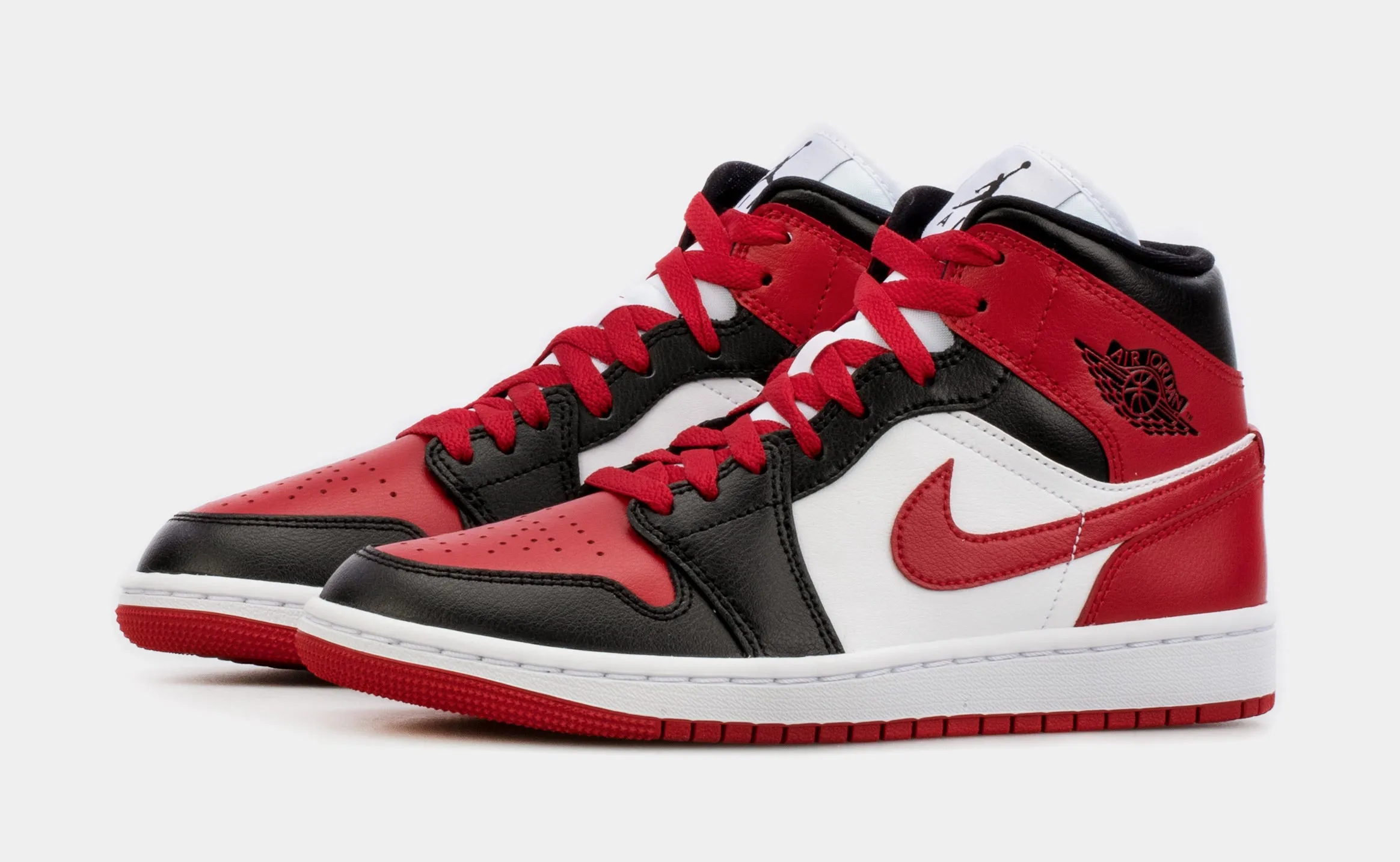 Air Jordan 1 Retro Mid Womens Lifestyle Shoes (Red/Black)