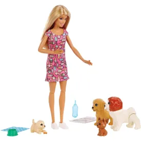 Barbie Doggy Daycare Doll, Blonde, and Pets Playset