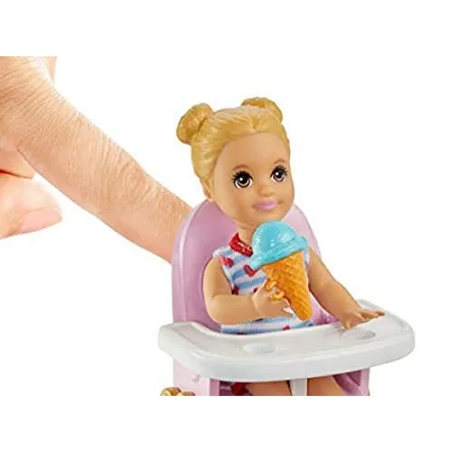 Barbie Skipper Babysitters Inc. Feeding Playset with Skipper Doll, Toddler Doll with Feeding Accessories