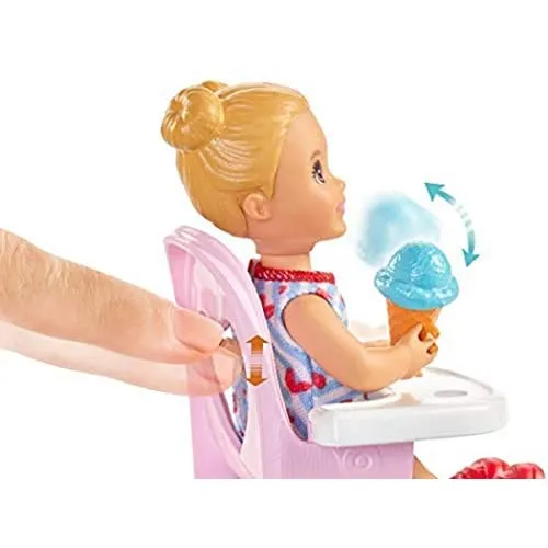 Barbie Skipper Babysitters Inc. Feeding Playset with Skipper Doll, Toddler Doll with Feeding Accessories