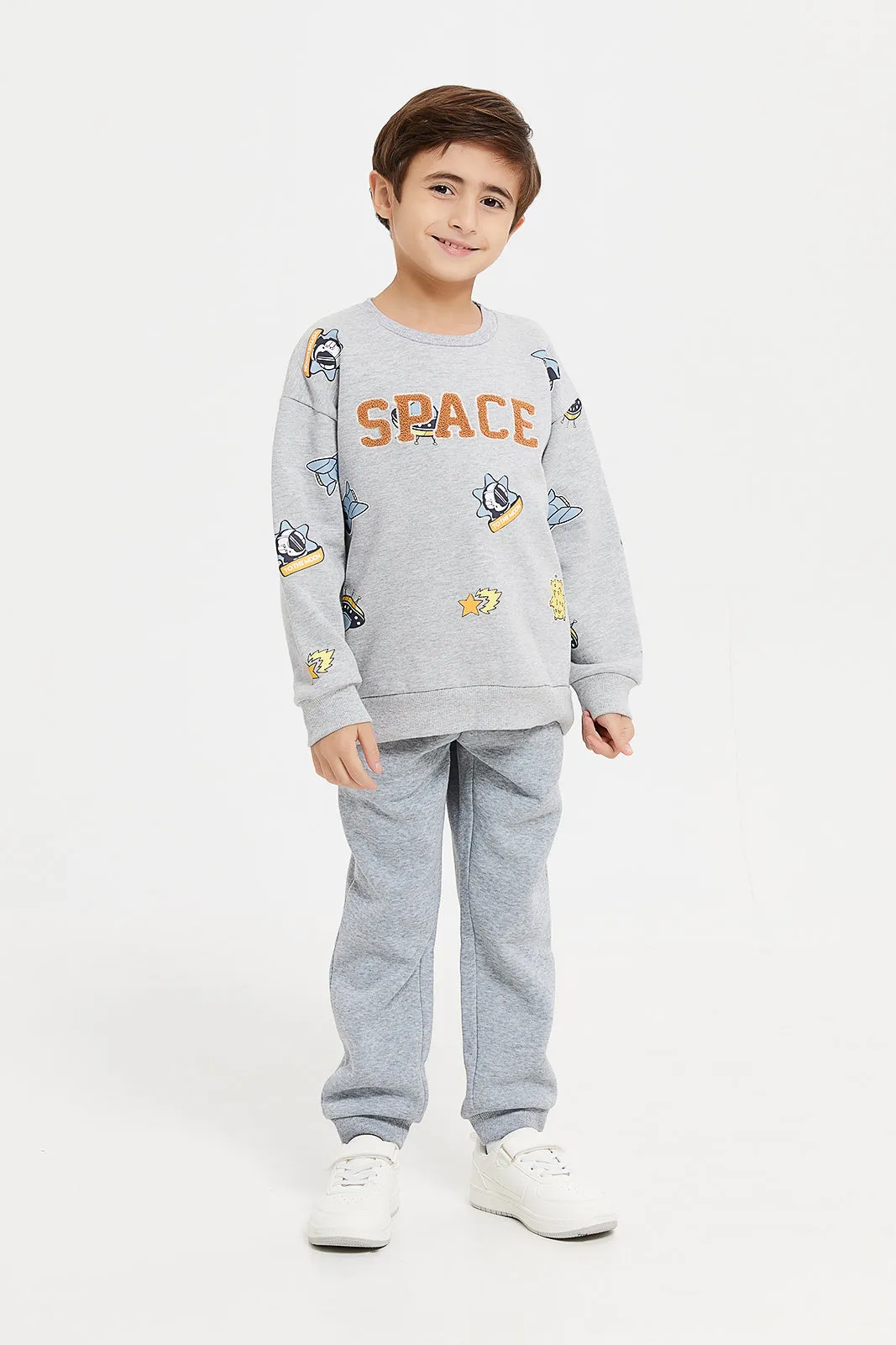 Boys Grey Space Oversize Sweatshirt