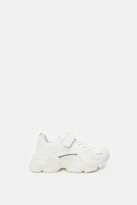 Boys White Colour Block Chunky Sneakers