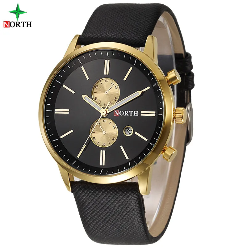 Business Watch Men 2017 Genuine Leather Fashion Casual Wristwatch Top Brand Waterproof Wrist Round Analog Male Quartz Men Watch