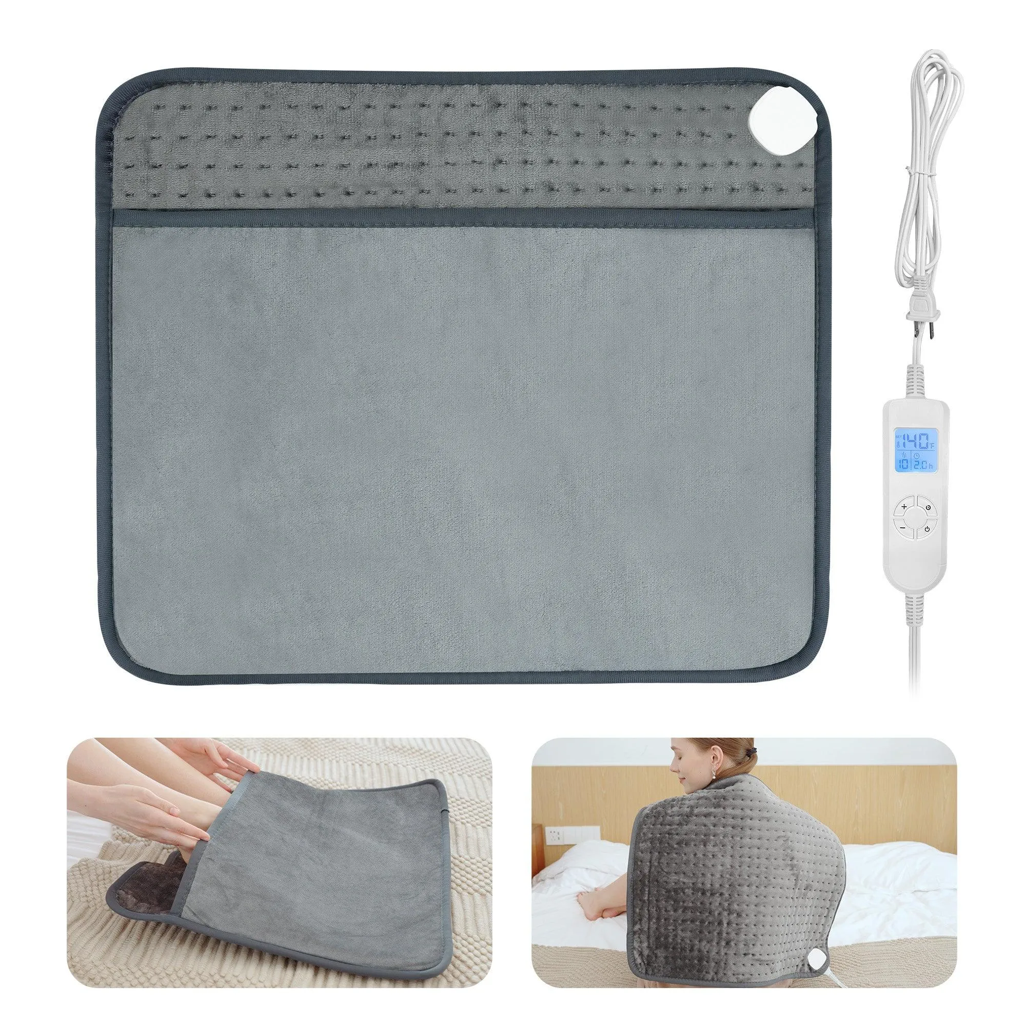 COMFIER Large Heating Pad for Back Pain & Cramps Relief, 6 Heat Settings, Auto Shut Off, Machine Washable 24x20 Moist Heat Pad - CF-YS11F5F