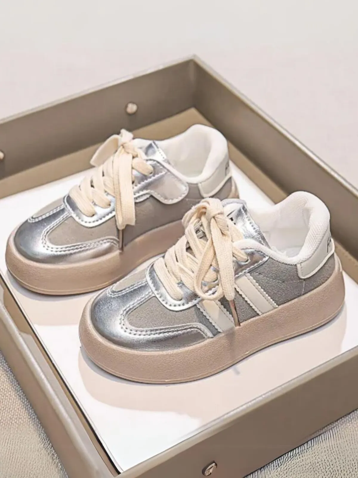 Cool Kids Metallic Platform Sneakers By Liv and Mia