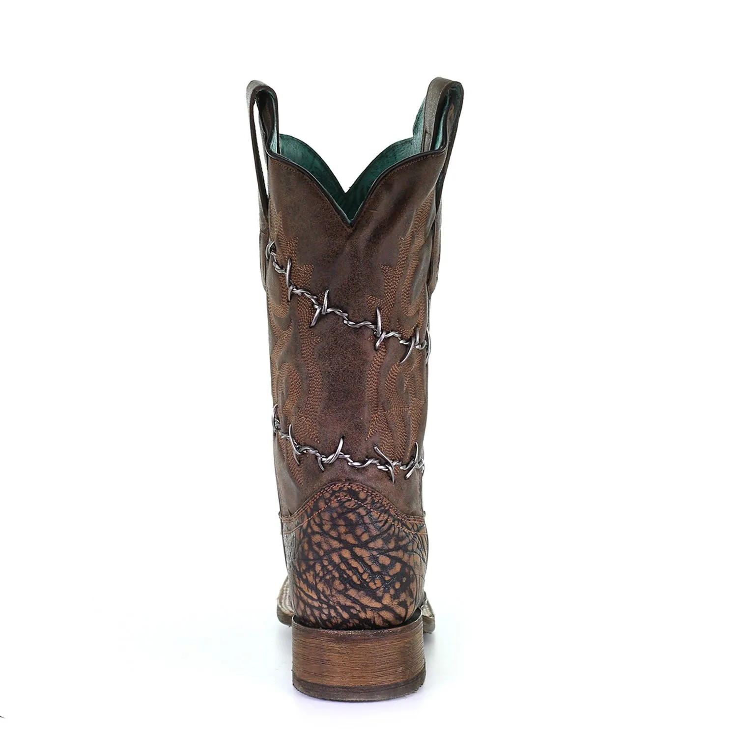 Corral Womens Barbed Wire Cowboy Boots Leather Chocolate