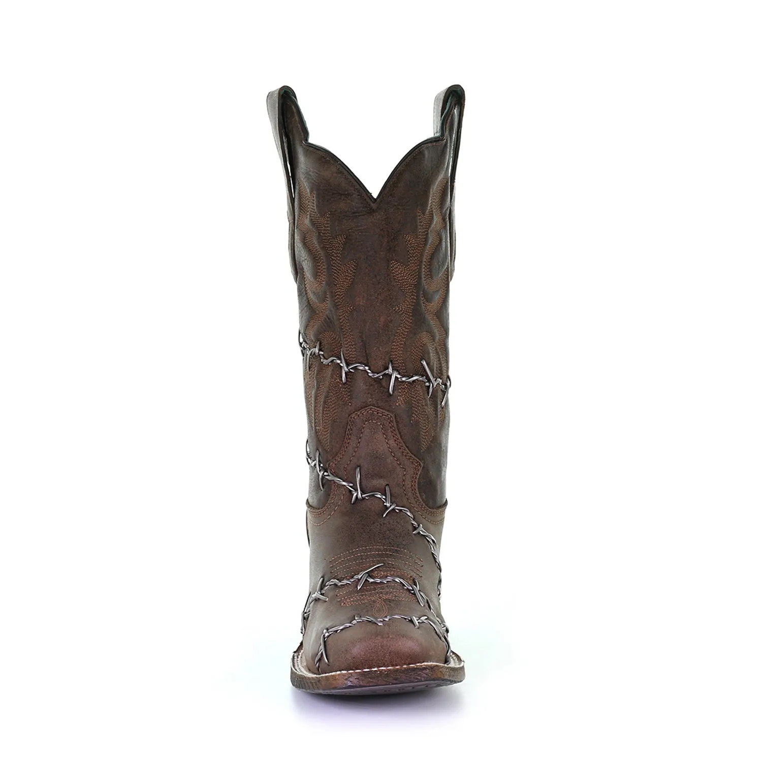 Corral Womens Barbed Wire Cowboy Boots Leather Chocolate