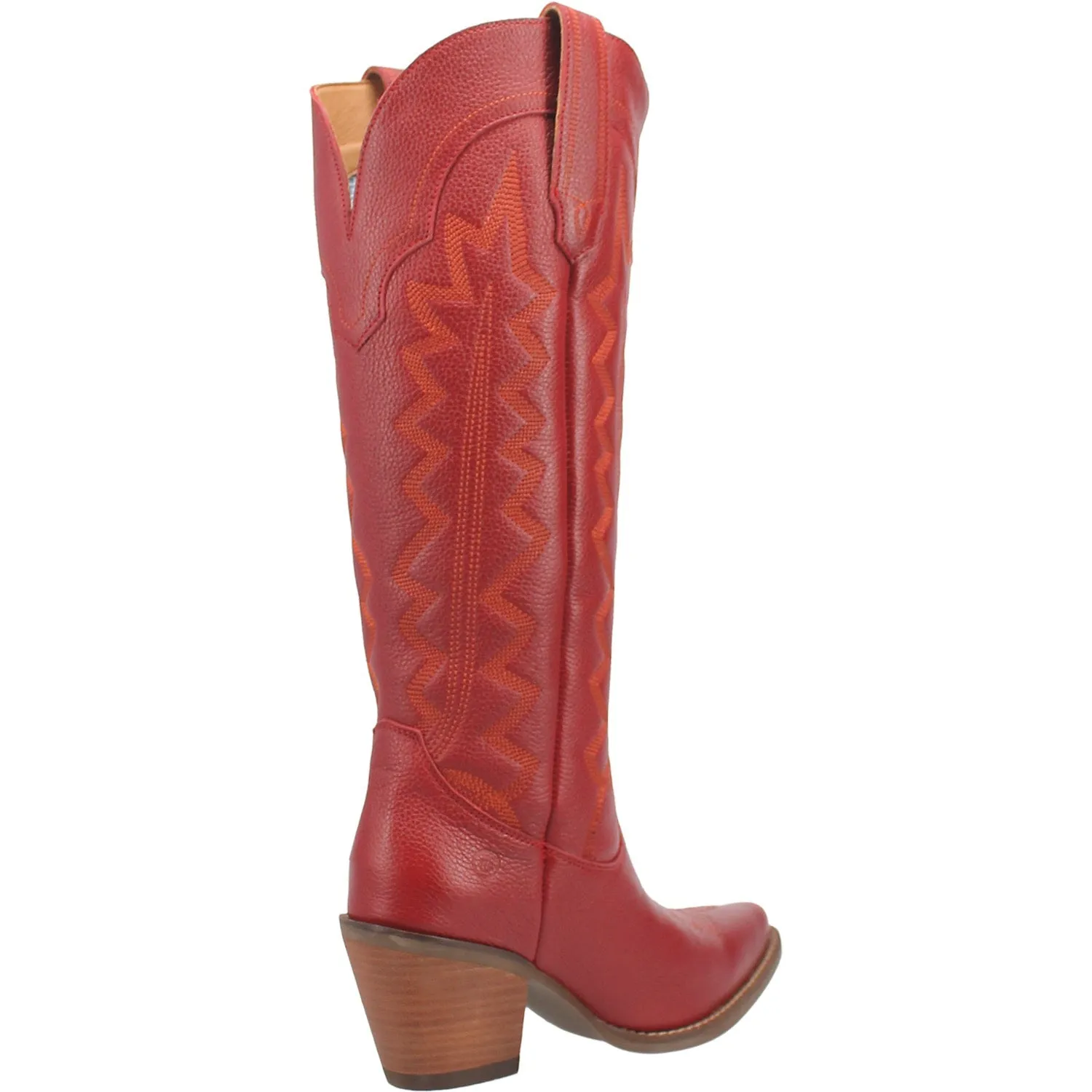 Dingo Womens High Cotton Cowboy Boots Leather Red