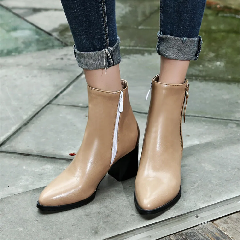 fashion square high heels women Boots