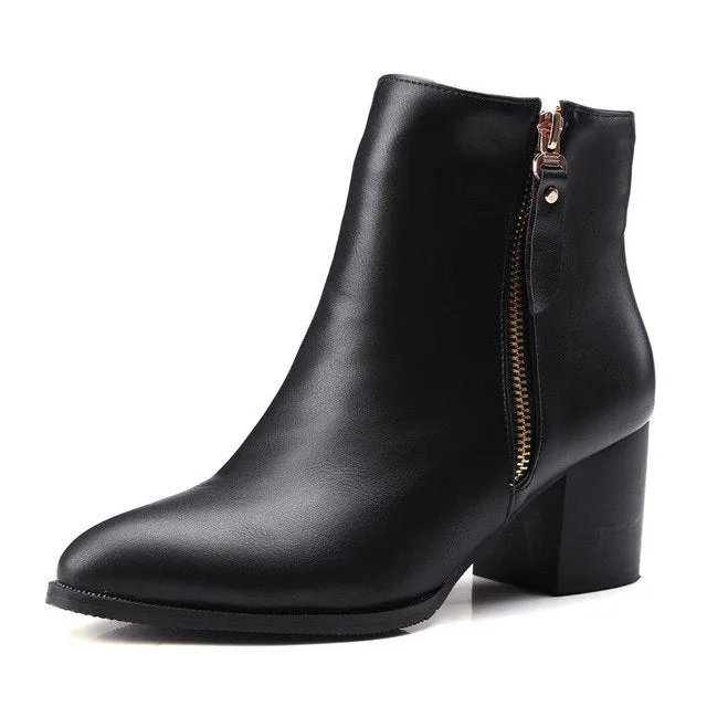 fashion square high heels women Boots