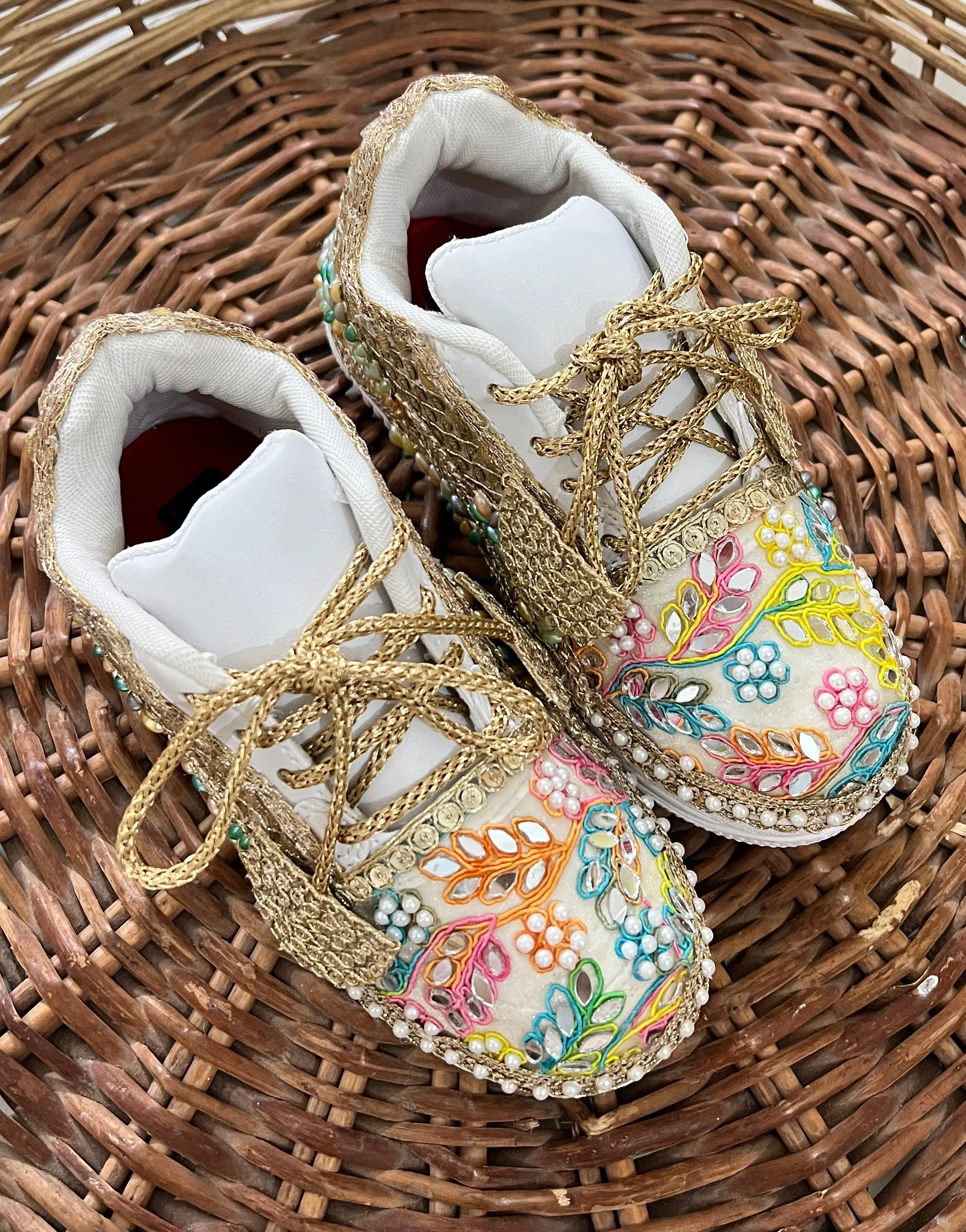 FUNKY N TRENDY multi colored theme hand work sneakers for brides / bridesmaids/ boho sneakers / bohemian sneakers / boho shoes/ multi colored sneakers