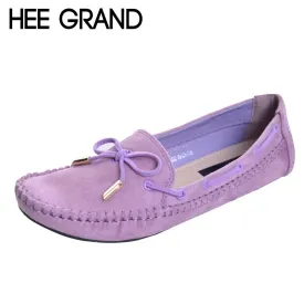 HEE GRAND Casual Bowtie Loafers Sweet Candy Colors Women Flats Solid Summer Style Shoes Woman 4 Colors Plus Size 35-41 XWD2263