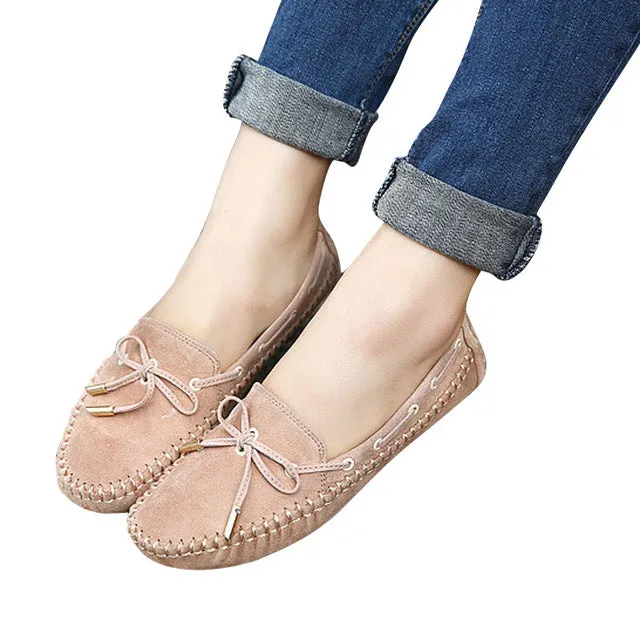 HEE GRAND Casual Bowtie Loafers Sweet Candy Colors Women Flats Solid Summer Style Shoes Woman 4 Colors Plus Size 35-41 XWD2263