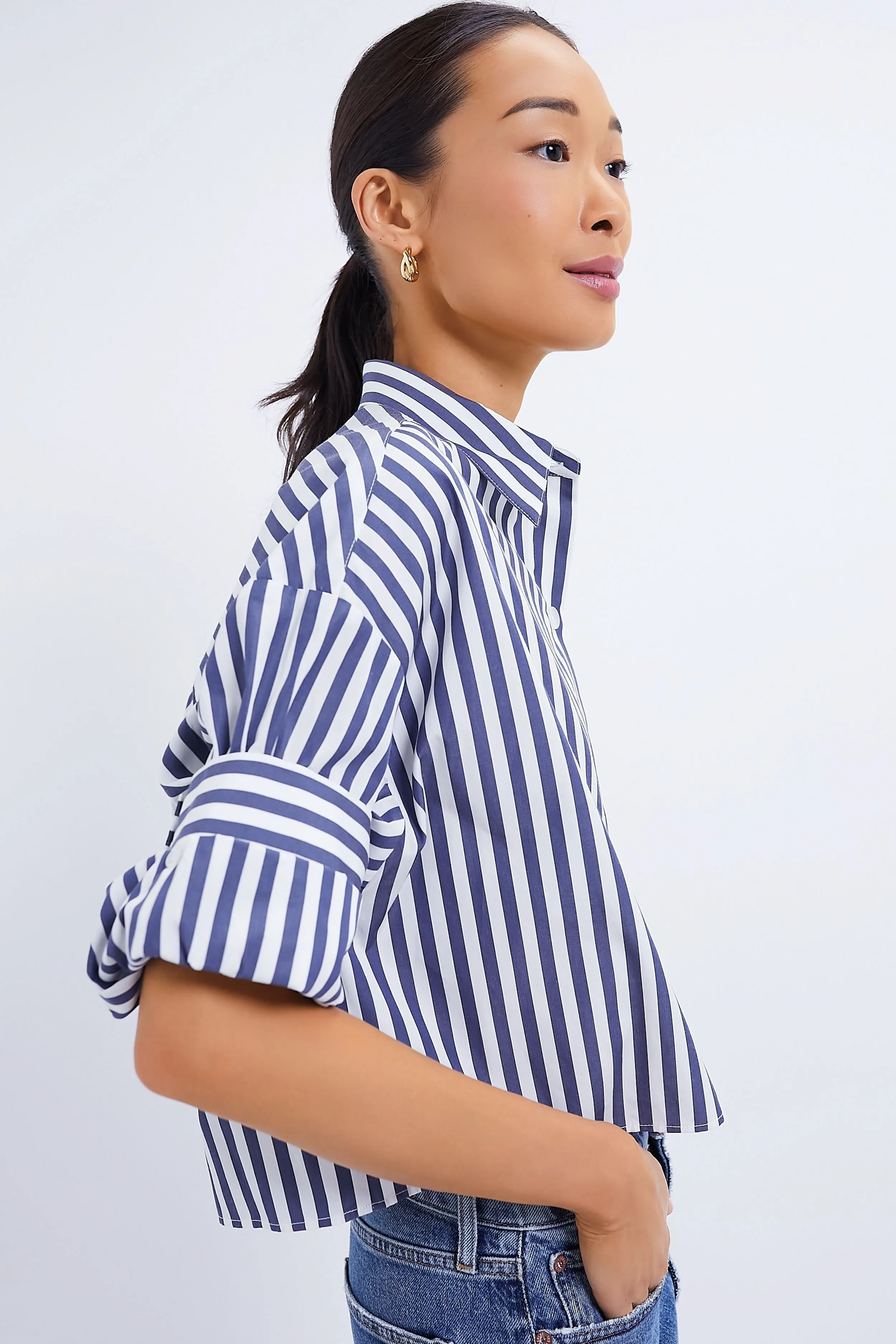 Indigo Off White Stripe Next Ex Shirt