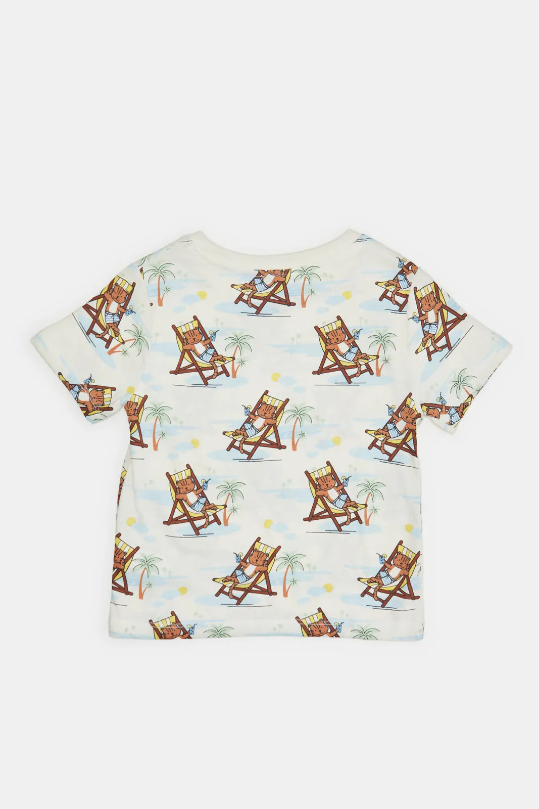 Infant Boys Cream Tiger on Armchair T-Shirt