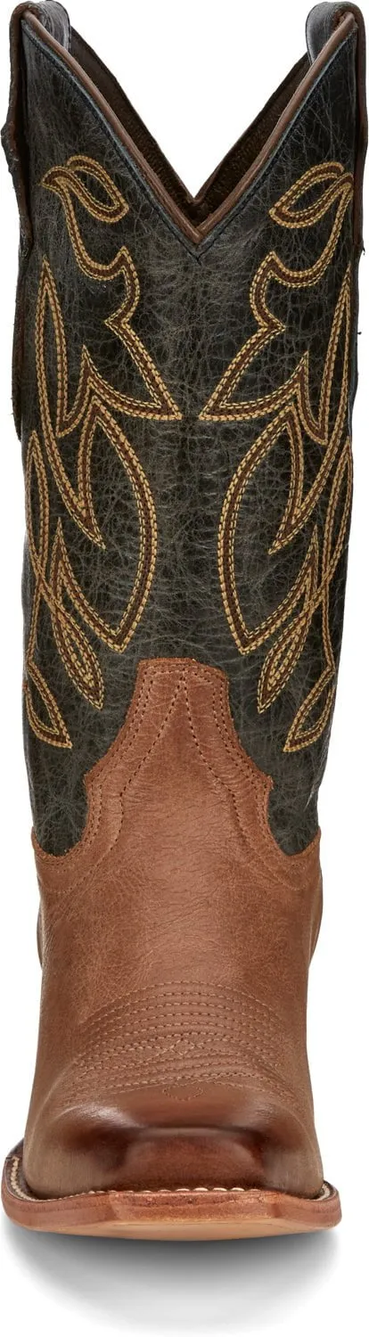 Justin 11in Womens Navy Blue Sandy Leather Cowboy Boots