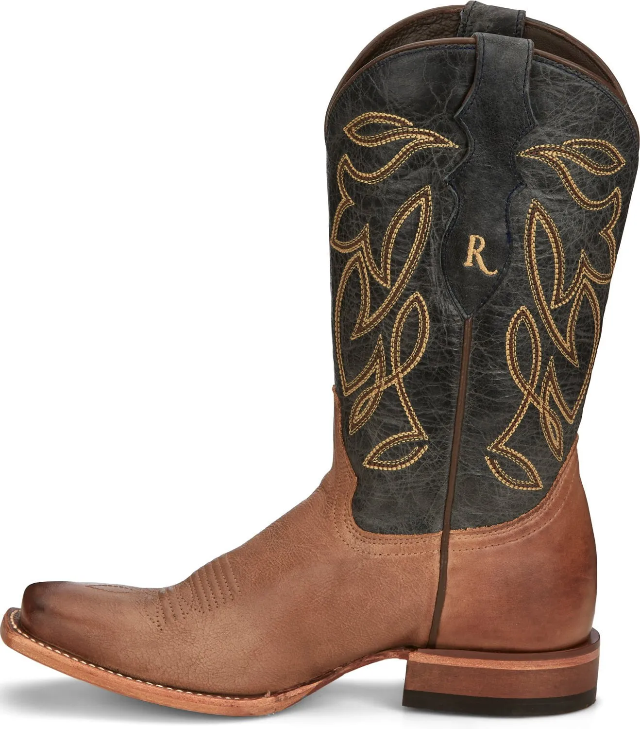 Justin 11in Womens Navy Blue Sandy Leather Cowboy Boots