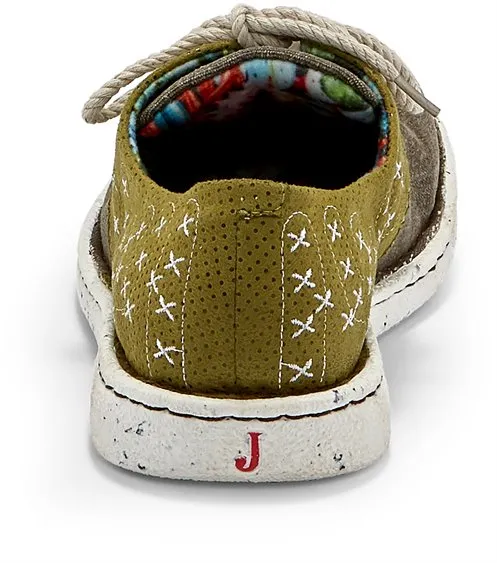 Justin Chocolate/Green Cac-tie Round Toe Casual Shoes for Women