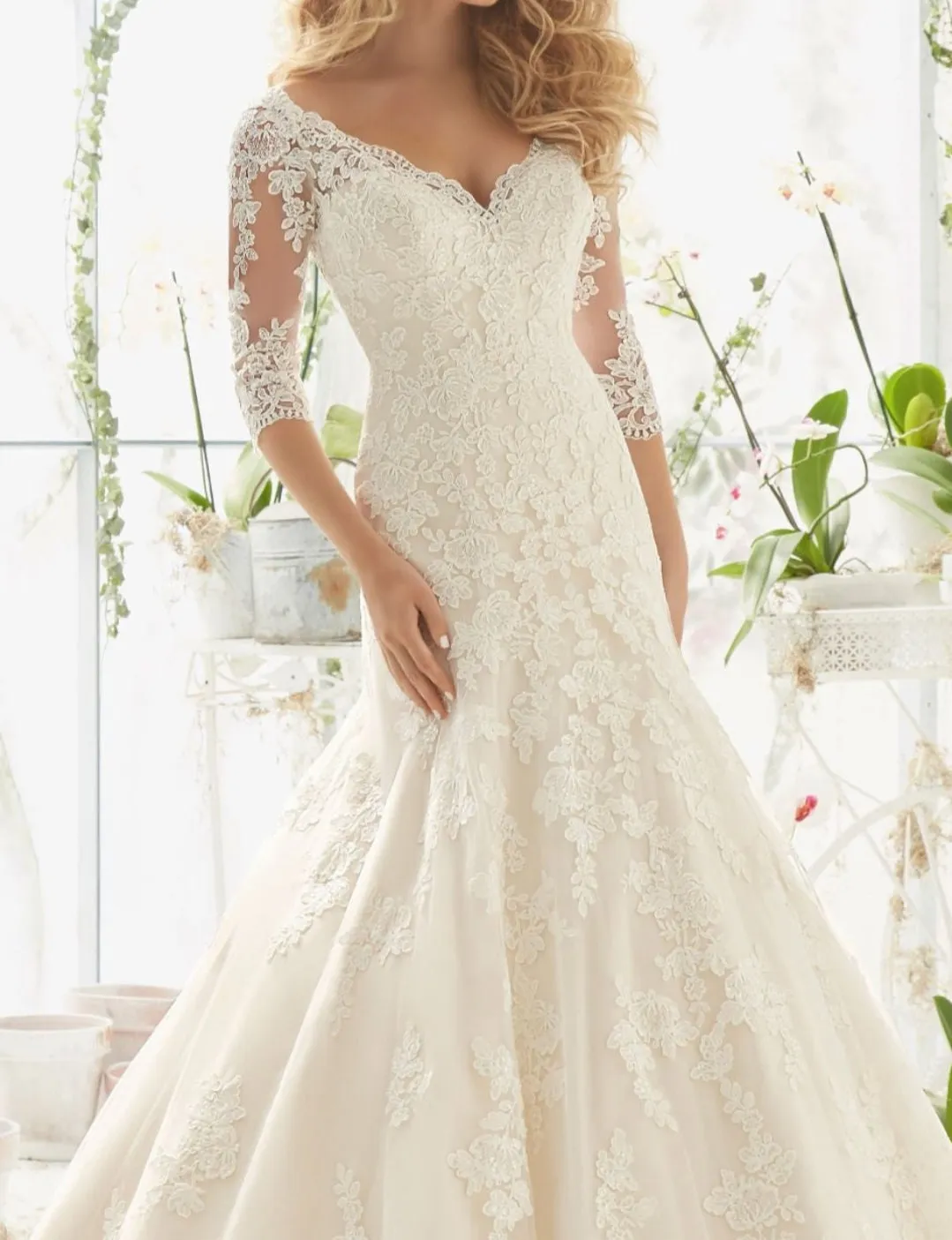 Lace Princess Mermaid Wedding Dresses at Bling Brides Bouquet online Bridal Store