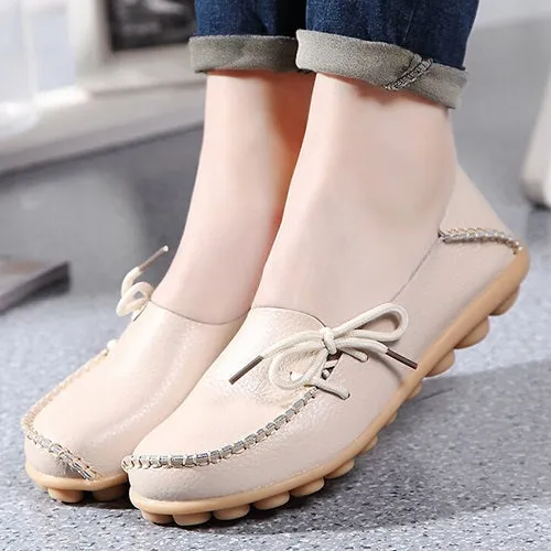 Large size leather Women shoes flats mother shoes girls lace-up fashion casual shoes comfortable breathable women flats SDC179