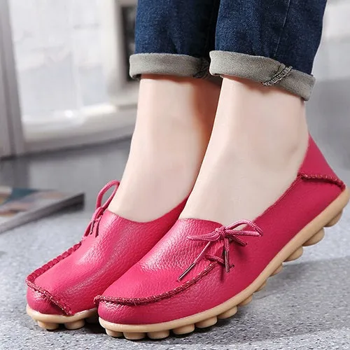 Large size leather Women shoes flats mother shoes girls lace-up fashion casual shoes comfortable breathable women flats SDC179