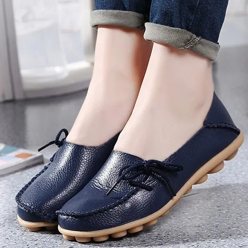 Large size leather Women shoes flats mother shoes girls lace-up fashion casual shoes comfortable breathable women flats SDC179