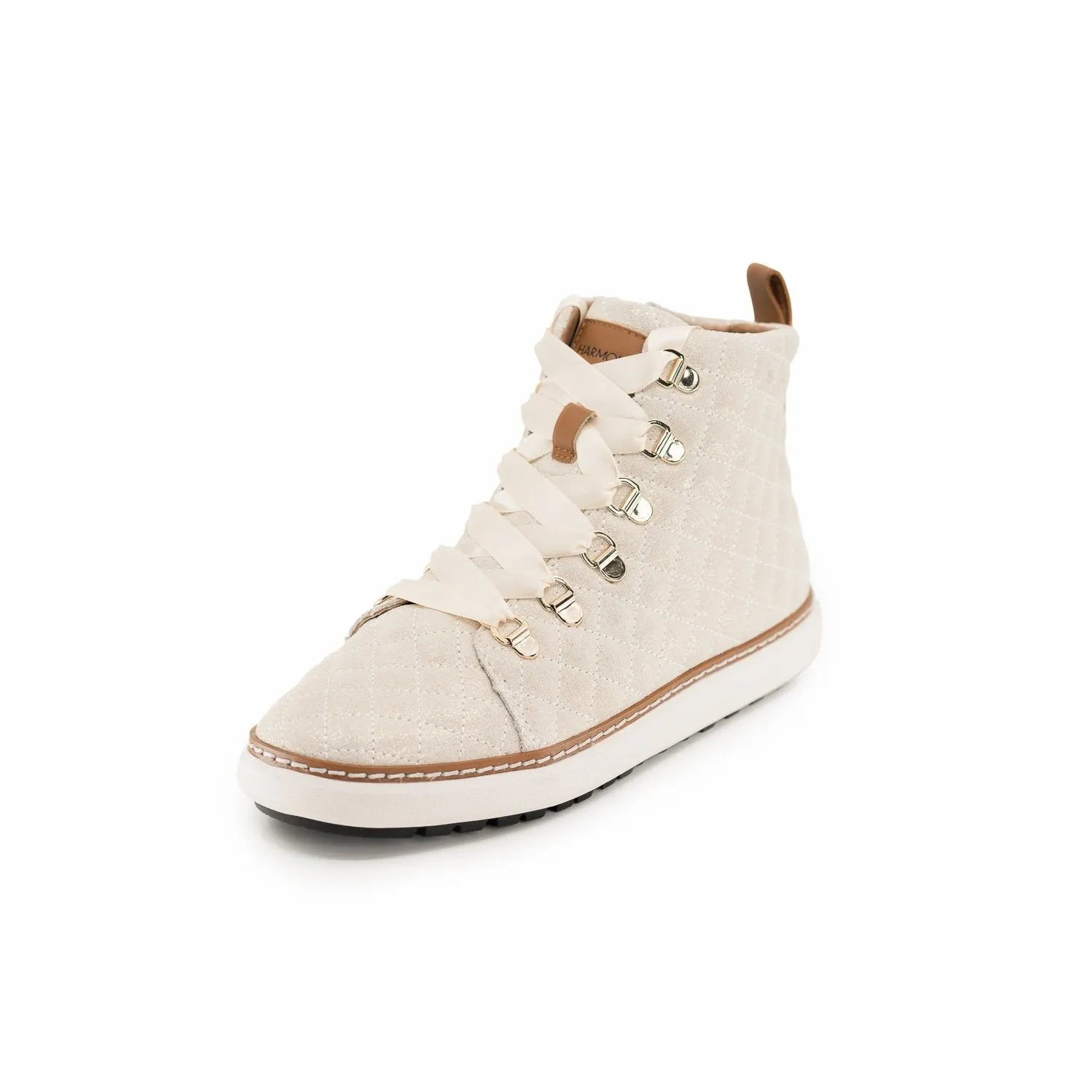 Melissa High-Top • Quilted Gold Crème Suede