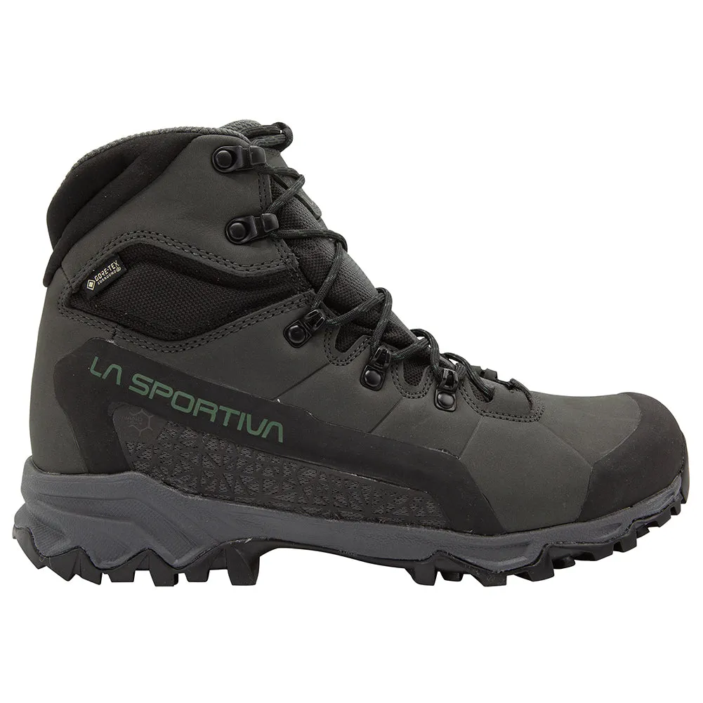 Men's La Sportiva Nucleo High II GTX Color: Carbon/ Forest (WIDE WIDTH)