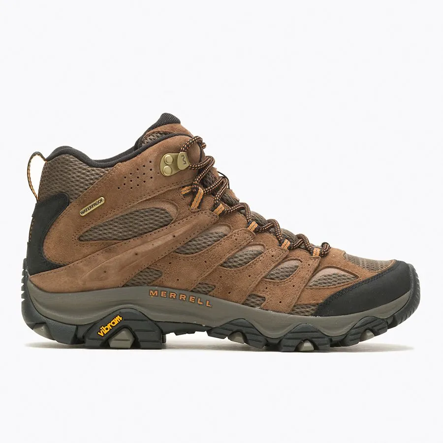 Men's Merrell Moab 3 Mid Waterproof Color: Earth (WIDE WIDTH)