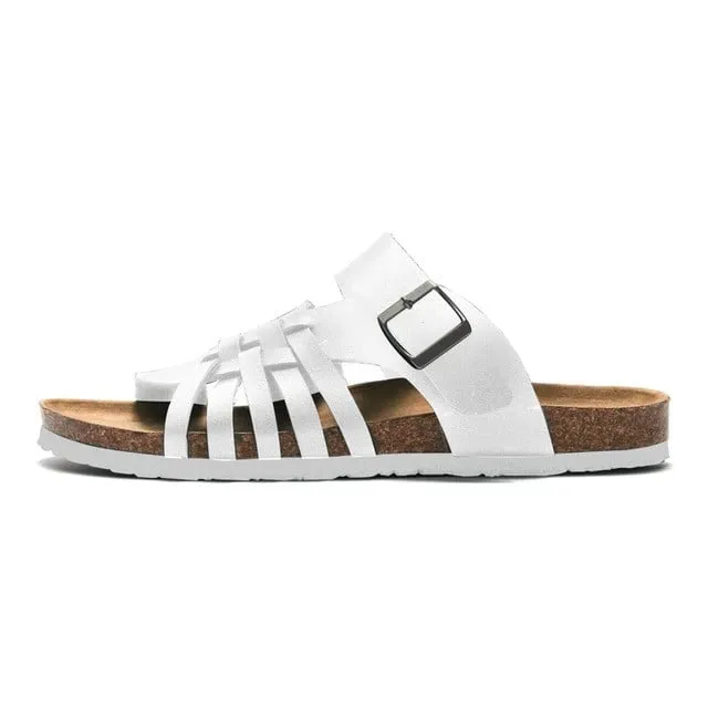 OCW Men Flat Arch Support Cork Slides Light Orthopedic Sandals