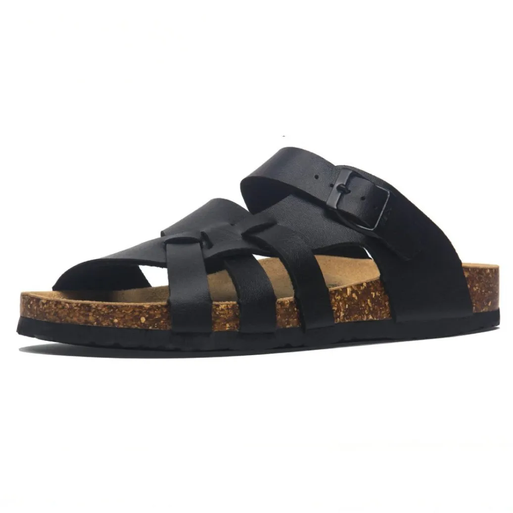 OCW Men Flat Arch Support Cork Slides Light Orthopedic Sandals