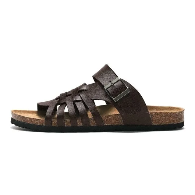 OCW Men Flat Arch Support Cork Slides Light Orthopedic Sandals