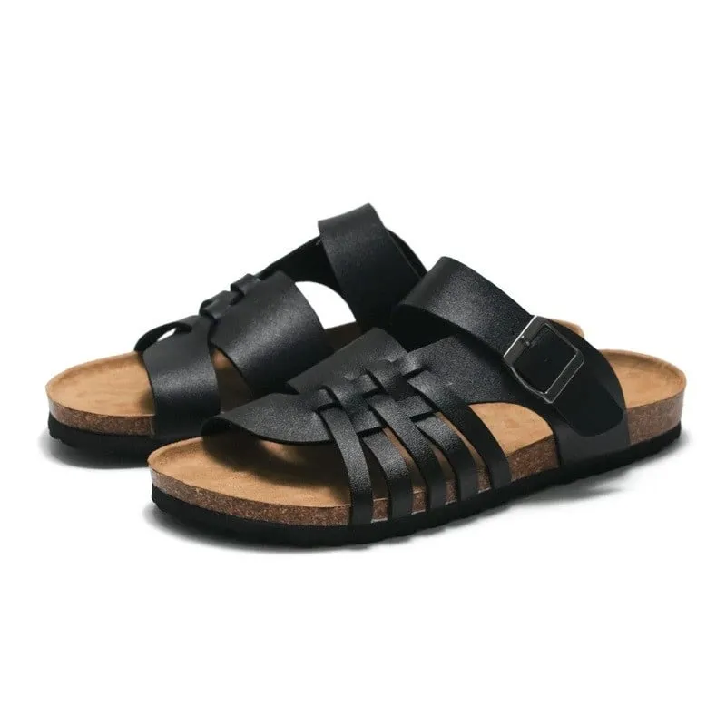 OCW Men Flat Arch Support Cork Slides Light Orthopedic Sandals