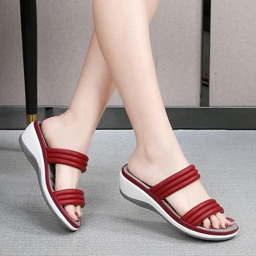 OCW Wedge Slippers Summer Beach Open Toe Non-Slip Sandals For Women