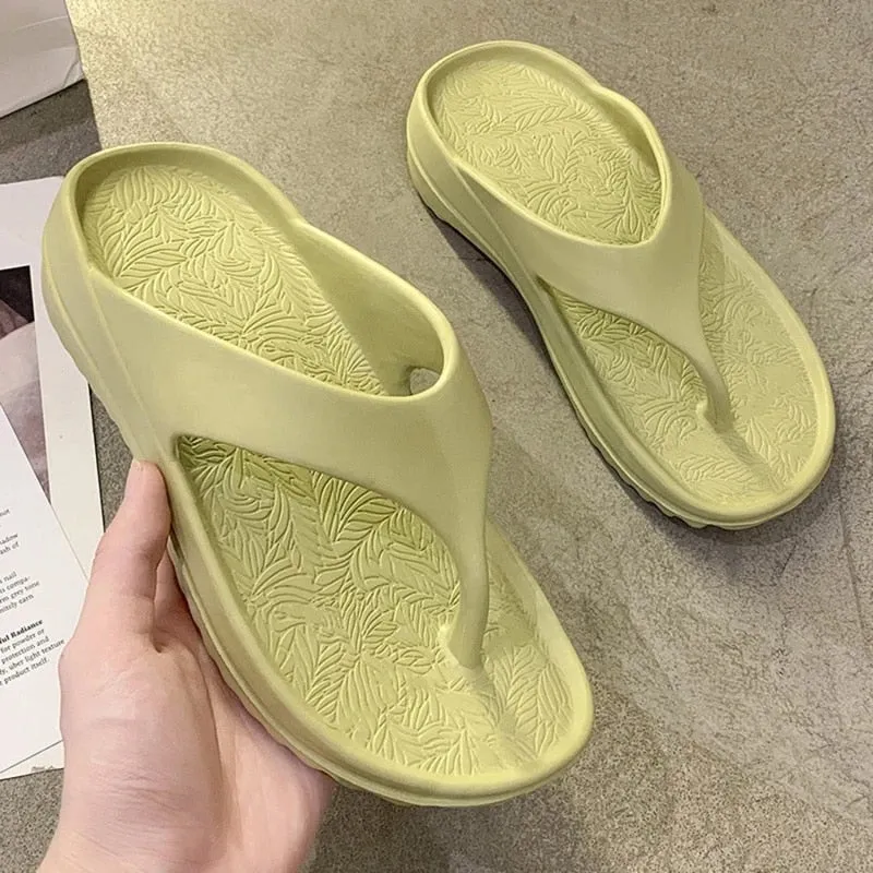 OCW Women Slippers EVA Breathable Lightweight Home Clip Toe Flip Flop Summer