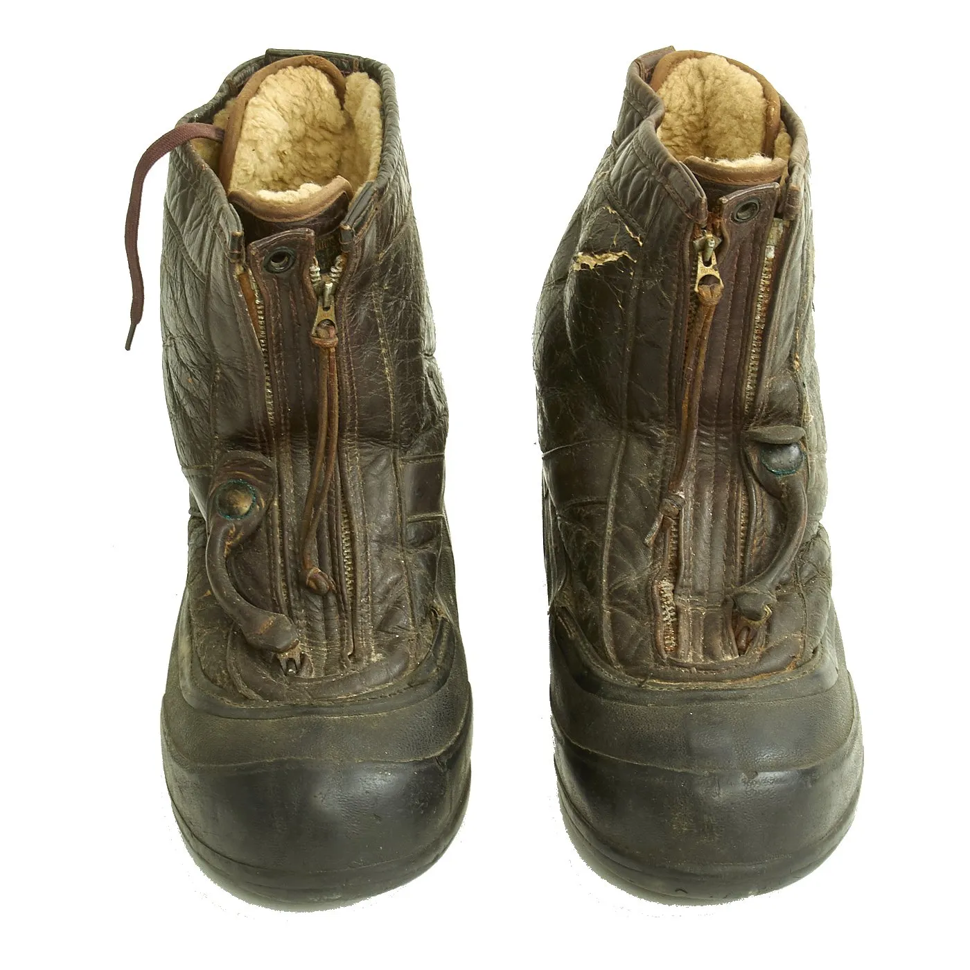 Original U.S. WWII Navy Pilot Winter Flying Boots M380B by Hood - Size Large