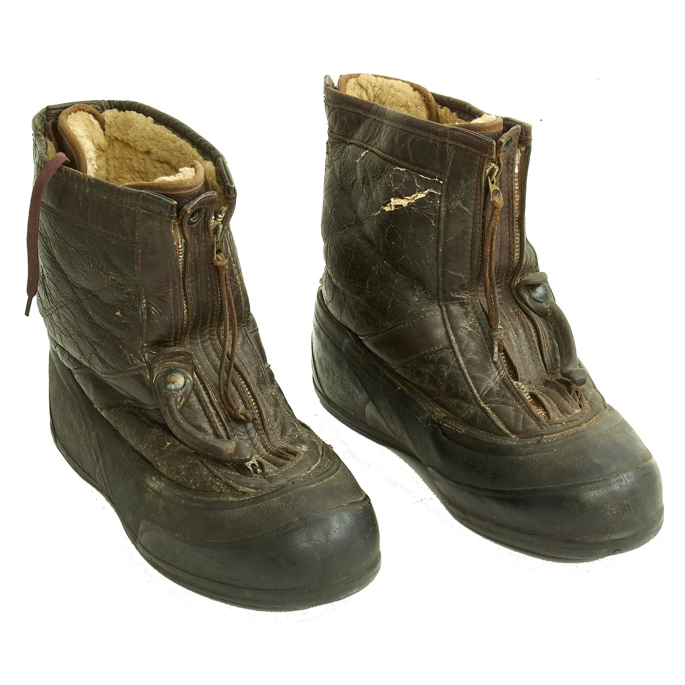 Original U.S. WWII Navy Pilot Winter Flying Boots M380B by Hood - Size Large