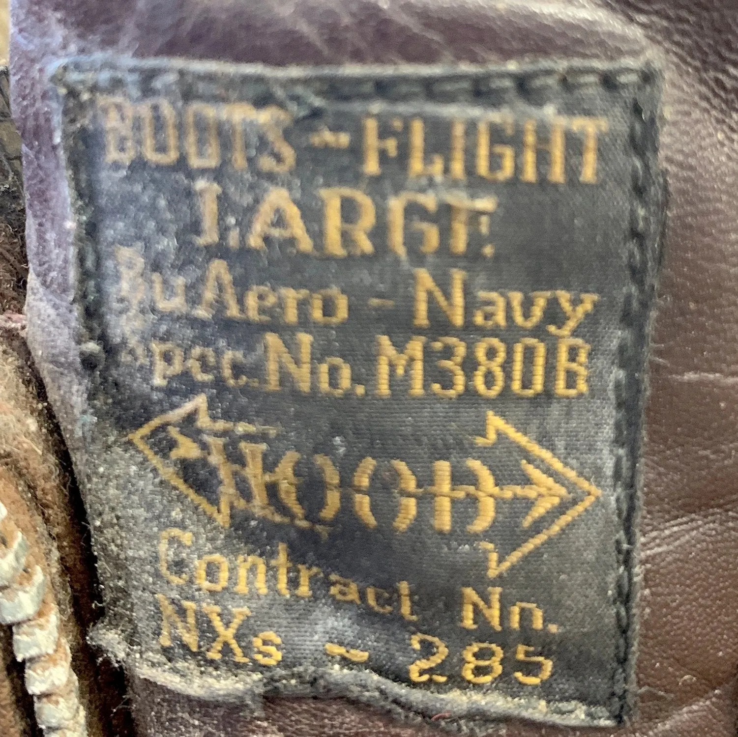 Original U.S. WWII Navy Pilot Winter Flying Boots M380B by Hood - Size Large