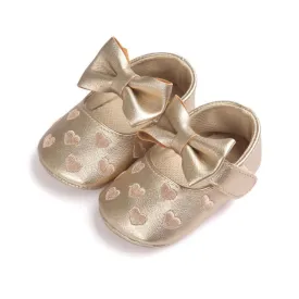 PU Leather Baby Girl Shoes Newborn Baby Moccasins Soft Moccs Shoes Bow Fringe Soled Non-slip Footwear Crib Shoes