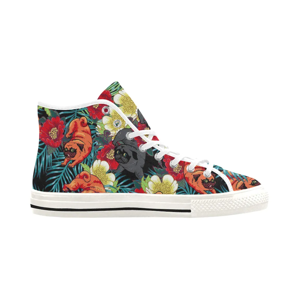 pug flower Vancouver H Men's Canvas Shoes