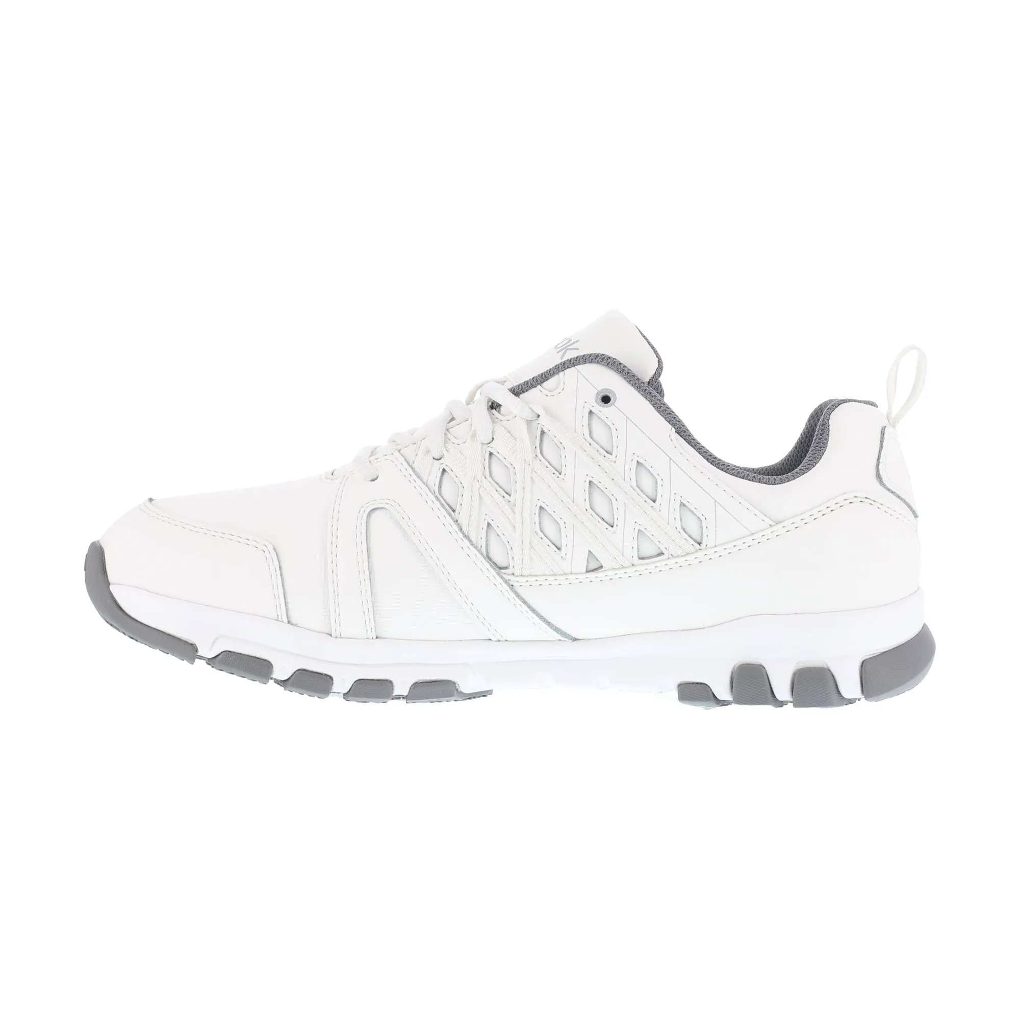 Reebok Womens White Leather Work Shoes AT Sublite Cushion