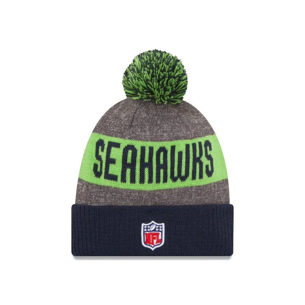 Seattle Seahawks New Era 2016 NFL Sideline On Field Sport Knit Hat - Navy Cuff