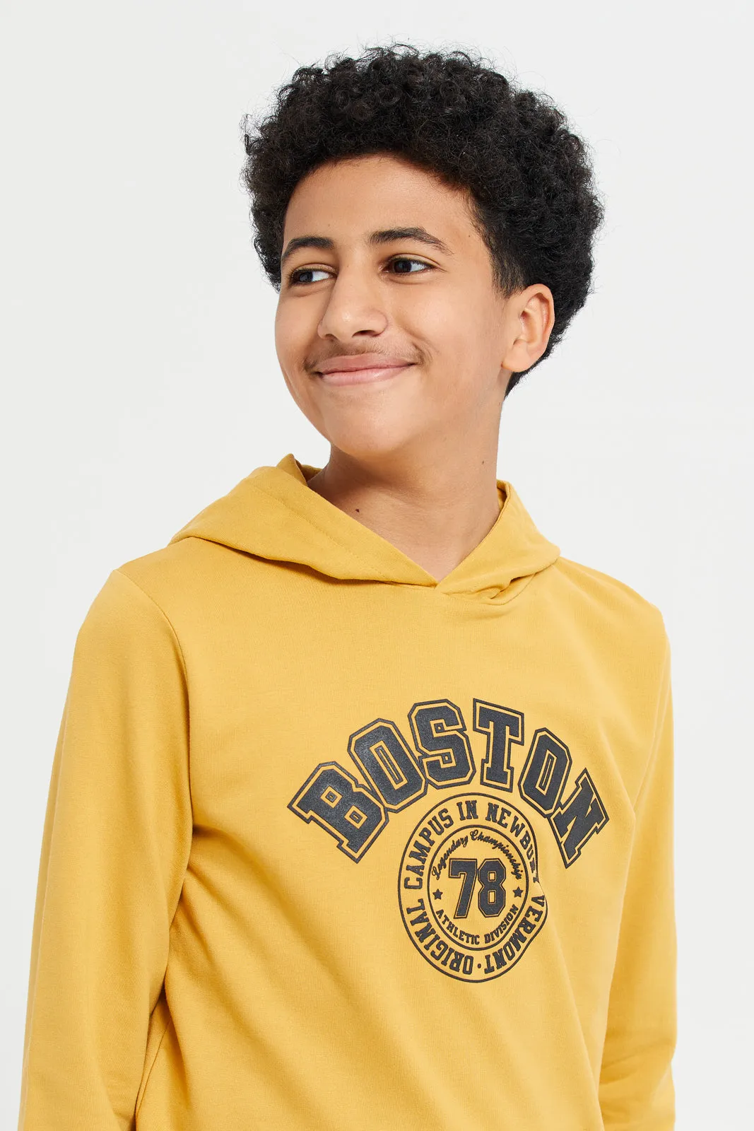 Senior Boys Mustard Hooded Sweatshirt