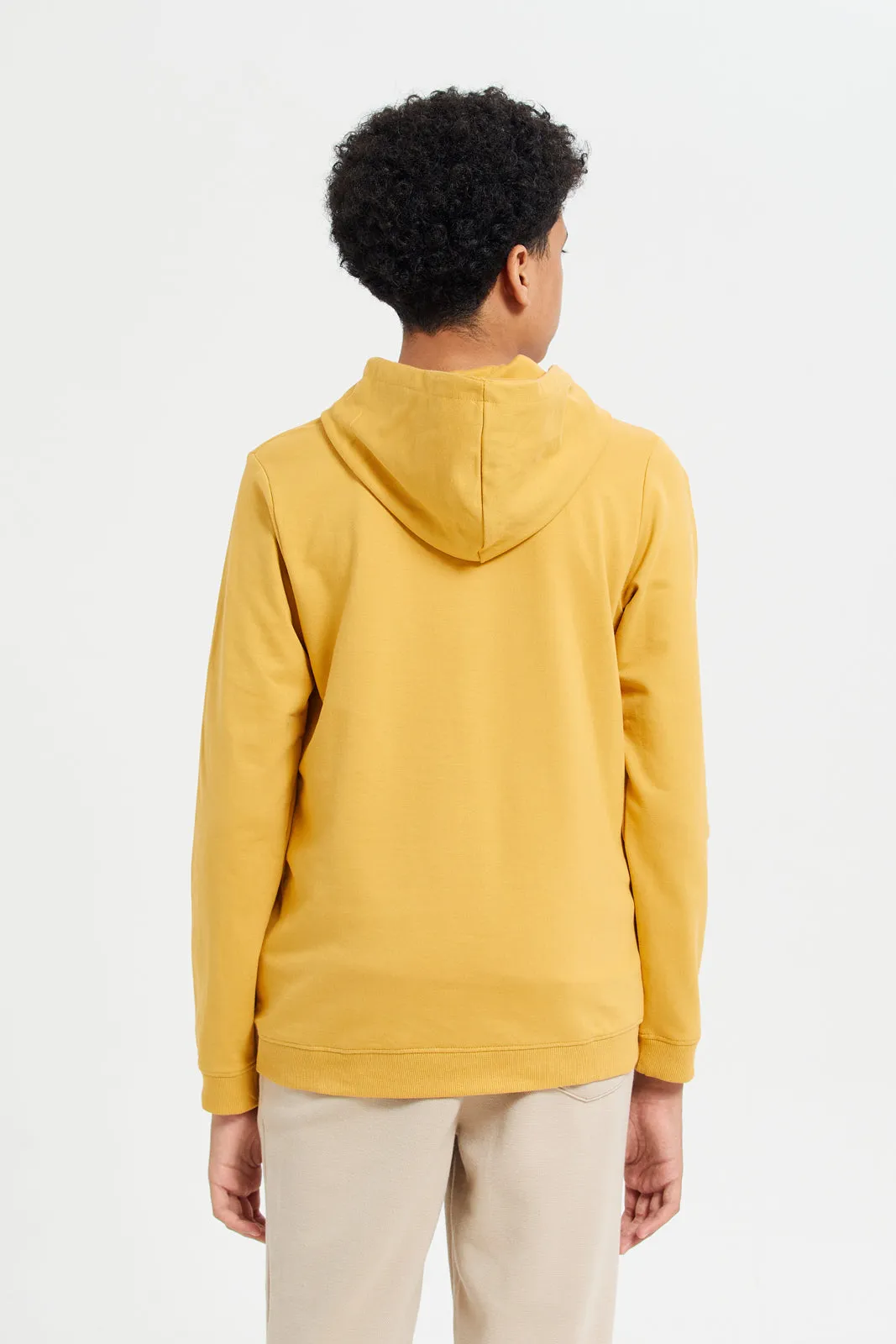 Senior Boys Mustard Hooded Sweatshirt