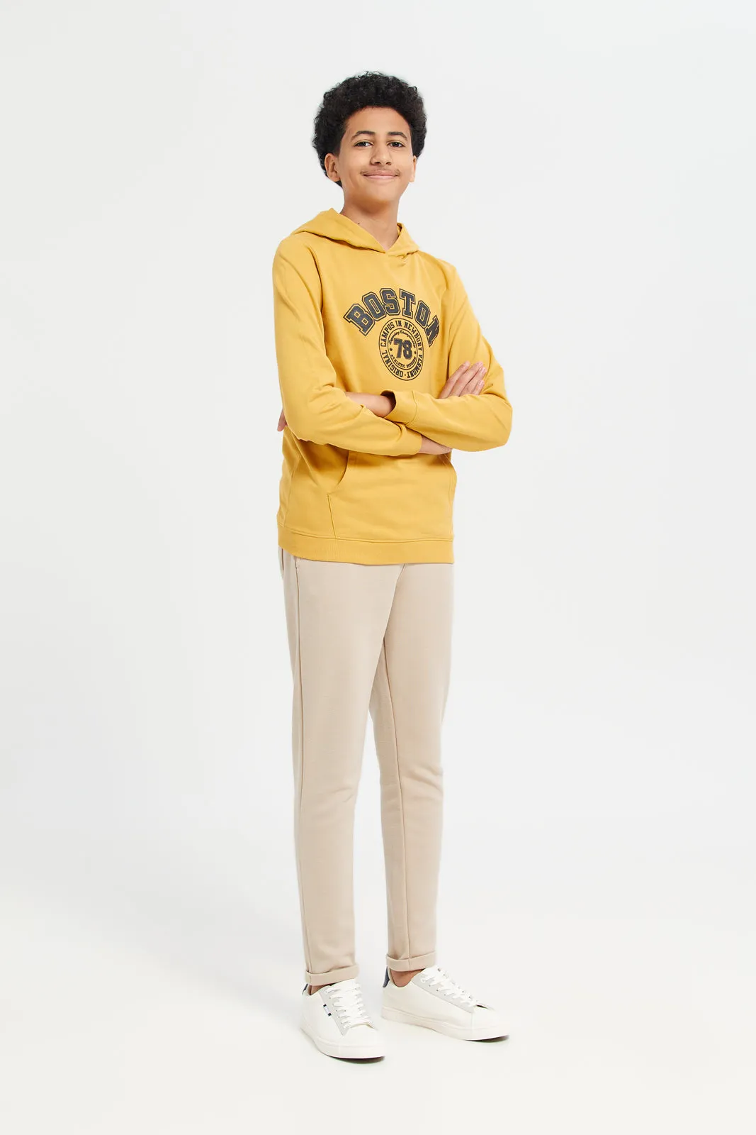 Senior Boys Mustard Hooded Sweatshirt